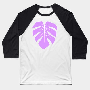 Pastel Purple Monstera Leaf Baseball T-Shirt